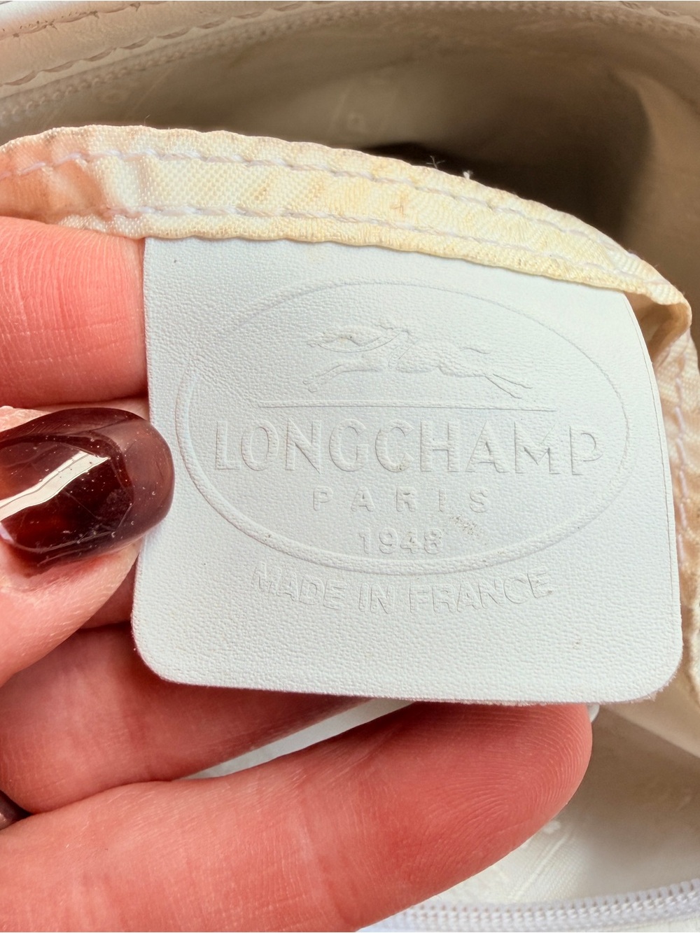 Longchamp vintage White Leather Crossbody Bag - Picture 9 of 10